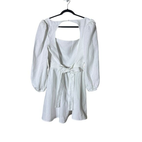 Reformation Brodie Linen Dress Size 12 White Fairycore Beachy Cruise Event New - Picture 4 of 9